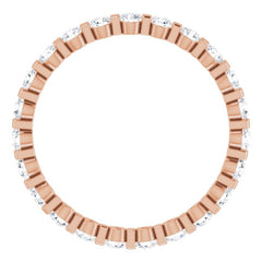 14K Rose 3/4 CTW Natural Diamond Eternity Band Size 6