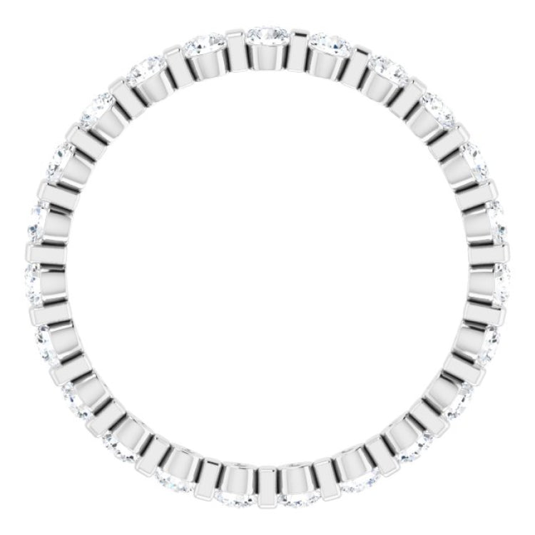 14K White 3/4 CTW Natural Diamond Eternity Band Size 6