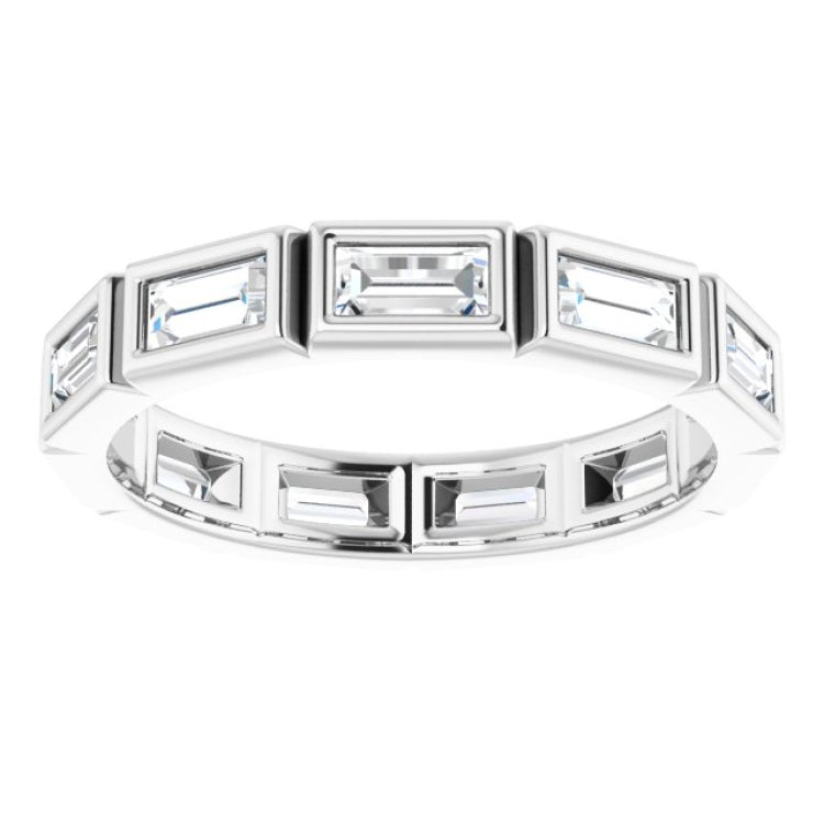 Platinum 1 CTW Natural Diamond Eternity Band Size 6