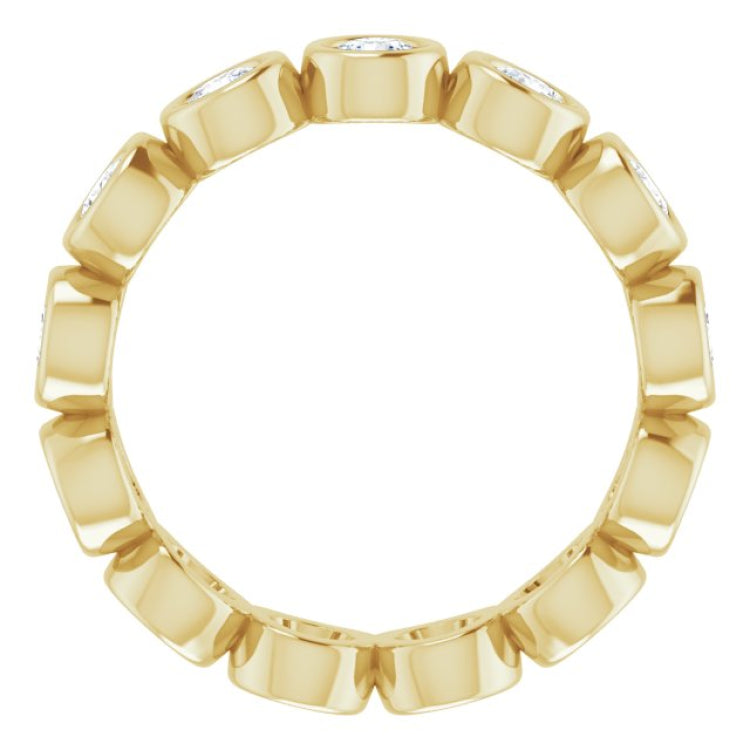 14K Yellow 1 1/3 CTW Natural Diamond Eternity Band Size 6