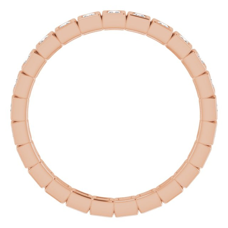 14K Rose 1/3 CTW Natural Diamond Eternity Band Size 6