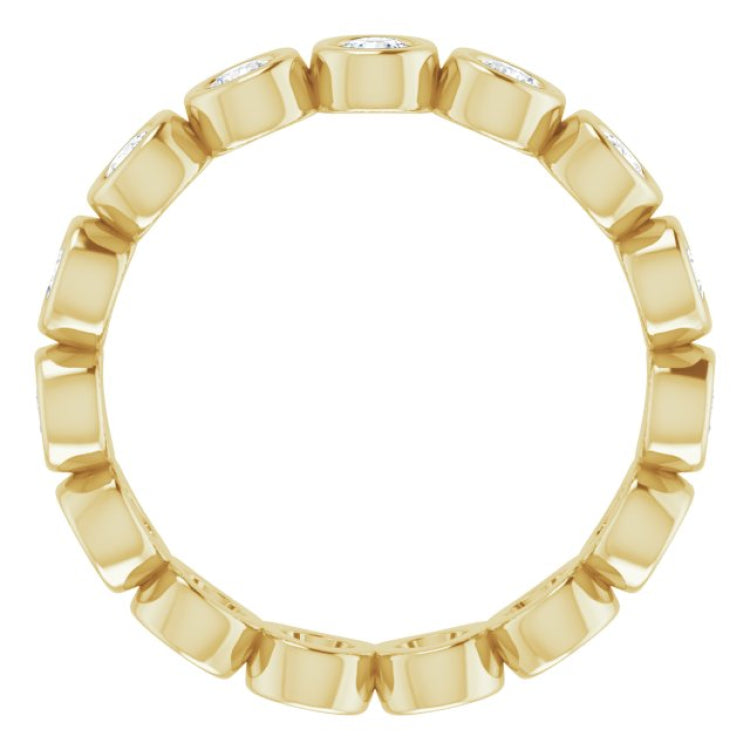 14K Yellow 9/10 CTW Natural Diamond Eternity Band Size 6