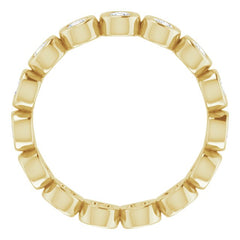 14K Yellow 9/10 CTW Natural Diamond Eternity Band Size 6