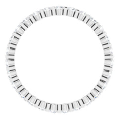 14K White 1/2 CTW Natural Diamond Eternity Band Size 6