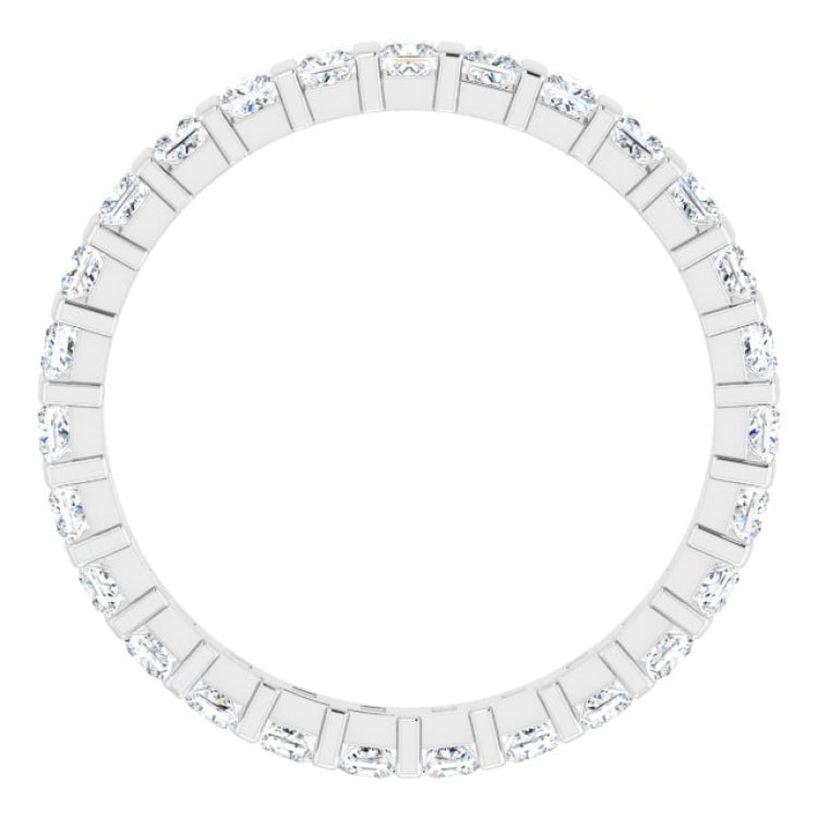 14K White 7/8 CTW Natural Diamond Eternity Band Size 6