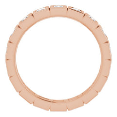 14K Rose 9/10 CTW Natural Diamond Eternity Band Size 6