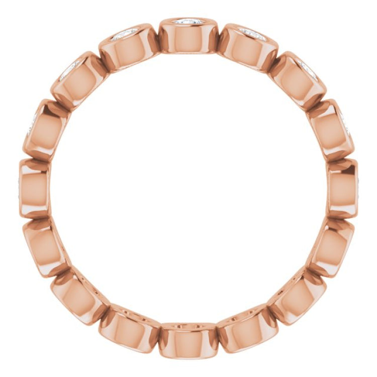 14K Rose 3/4 CTW Natural Diamond Eternity Band Size 6