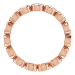 14K Rose 9/10 CTW Natural Diamond Eternity Band Size 6