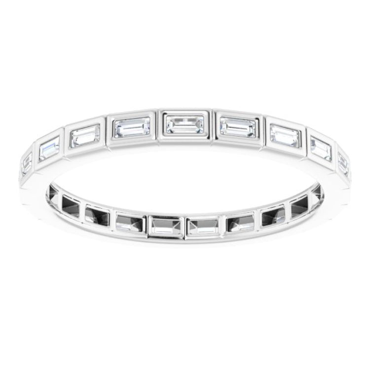 14K White 1/3 CTW Natural Diamond Eternity Band Size 6
