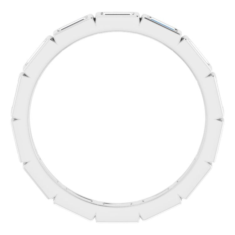 14K White 1/2 CTW Natural Diamond Eternity Band Size 6