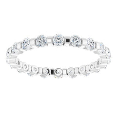 14K White 1 CTW Natural Diamond Eternity Band Size 6