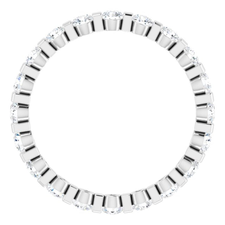 Platinum 1 CTW Natural Diamond Eternity Band Size 6