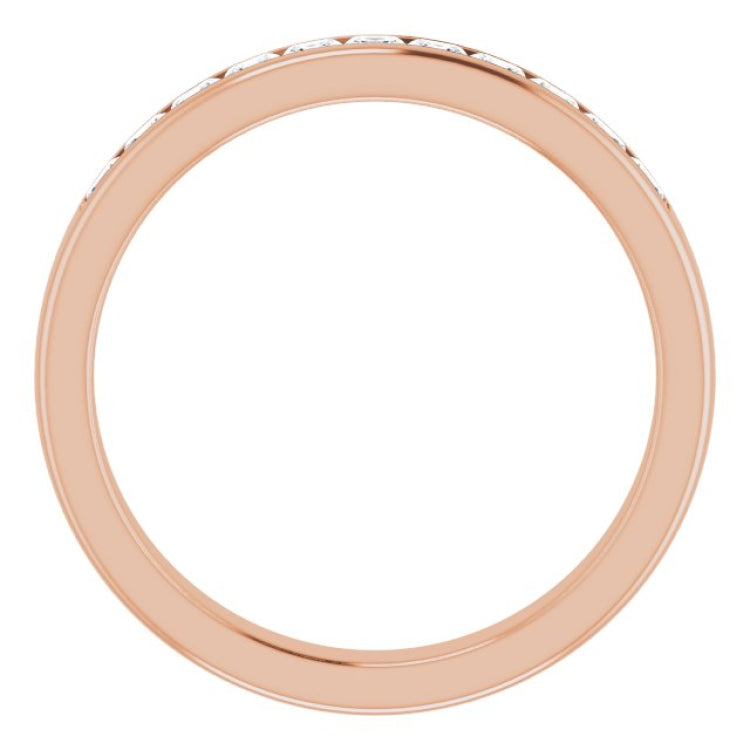 14K Rose 3/4 CTW Natural Diamond Band