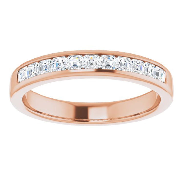 14K Rose 3/4 CTW Natural Diamond Band