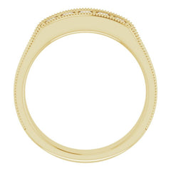 14K Yellow 1/2 CTW Natural Diamond Milgrain Band