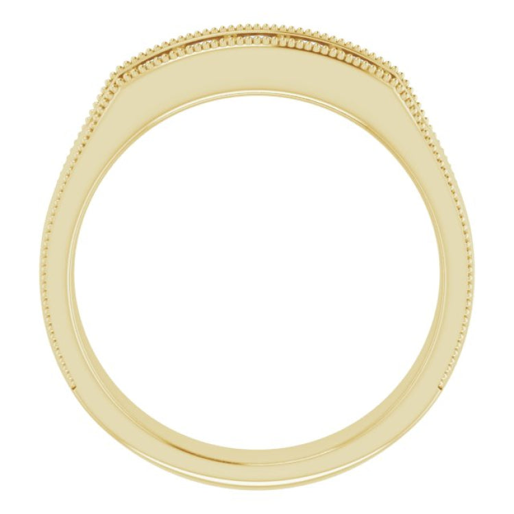 14K Yellow 3/8 CTW Natural Diamond Milgrain Band