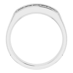 14K White 1/2 CTW Natural Diamond Milgrain Band