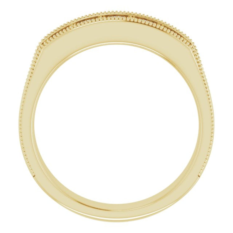 14K Yellow 3/4 CTW Natural Diamond Milgrain Band