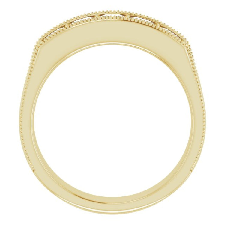 14K Yellow 1 1/4 CTW Natural Diamond Milgrain Band