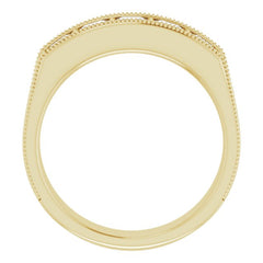 14K Yellow 1 3/8 CTW Natural Diamond Milgrain Band