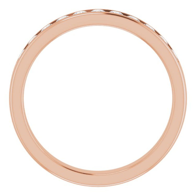 14K Rose 5/8 CTW Natural Diamond Band