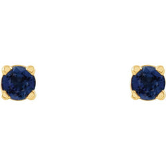 14K Yellow 2.5 mm Lab-Grown Blue Sapphire Earrings
