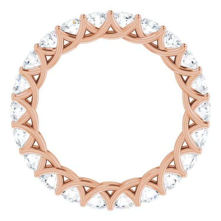 14K Rose 2 CTW Natural Diamond Eternity Band