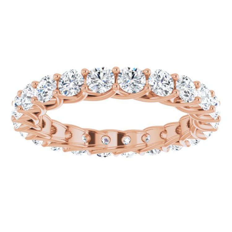 14K Rose 2 CTW Natural Diamond Eternity Band