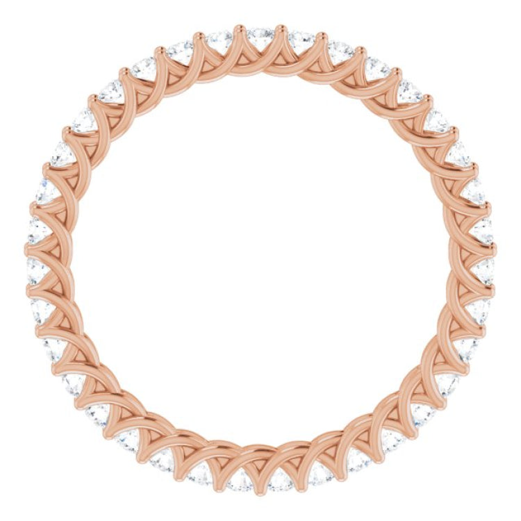 14K Rose 5/8 CTW Natural Diamond Eternity Band