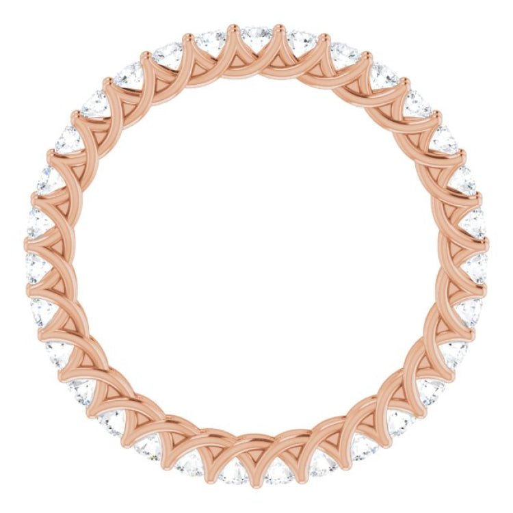 14K Rose 9/10 CTW Natural Diamond Eternity Band