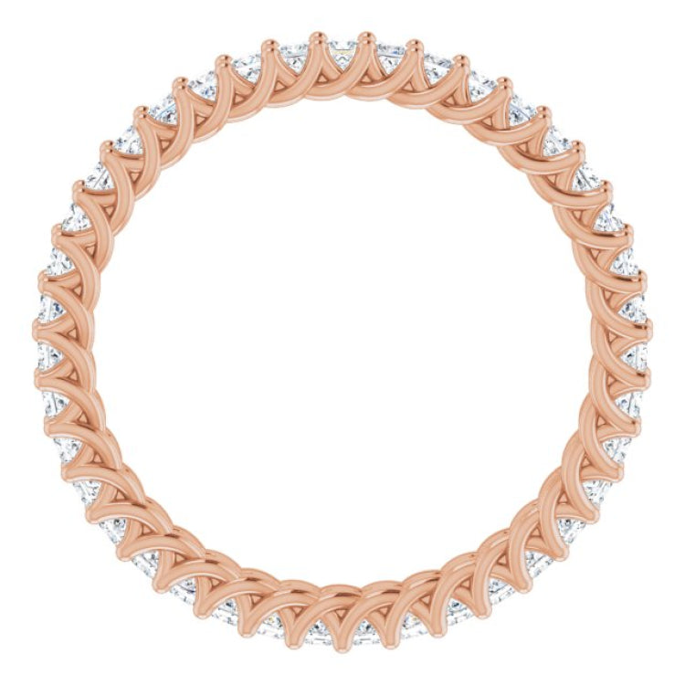 14K Rose 7/8 CTW Natural Diamond Eternity Band