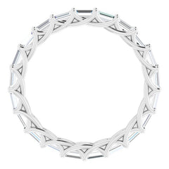 14K White 9/10 CTW Natural Diamond Eternity Band Size 7