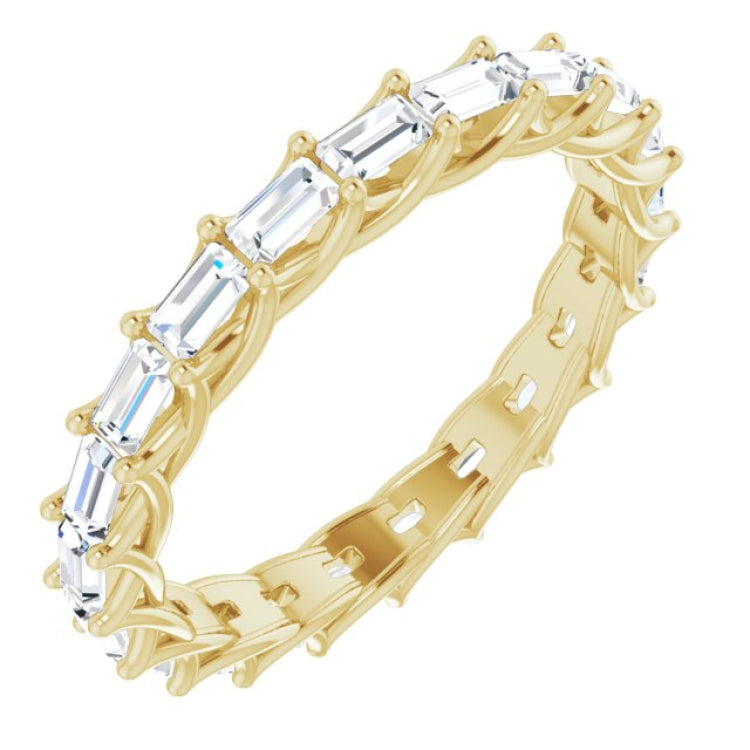 14K Yellow 9/10 CTW Natural Diamond Eternity Band Size 7