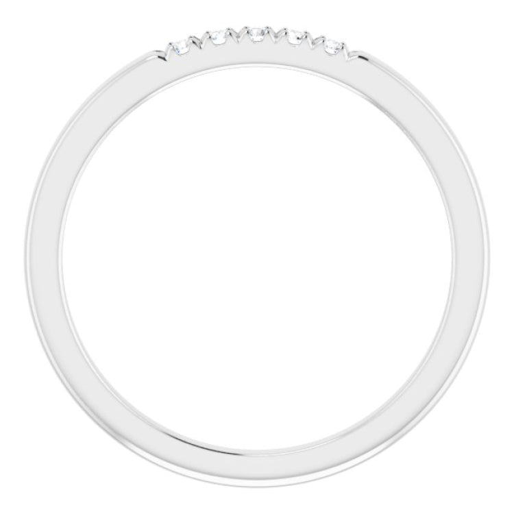 14K White .07 CTW Natural Diamond French-Set Anniversary Band