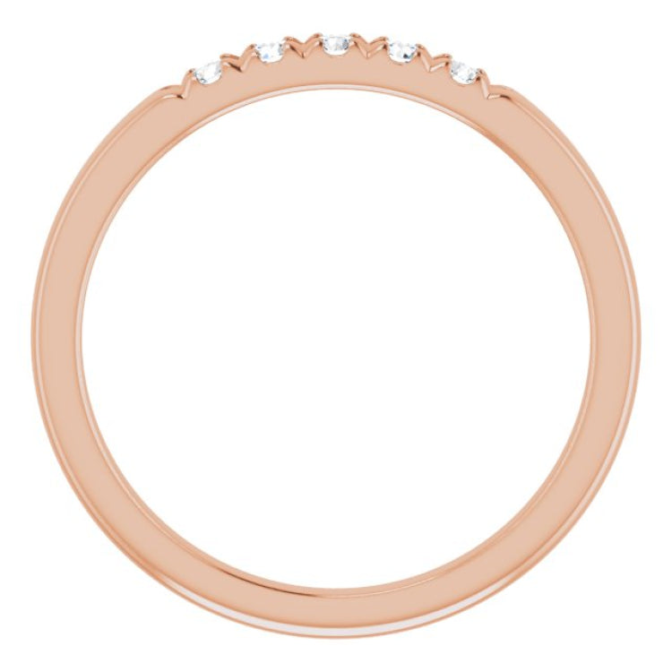14K Rose 1/6 CTW Natural Diamond French-Set Anniversary Band