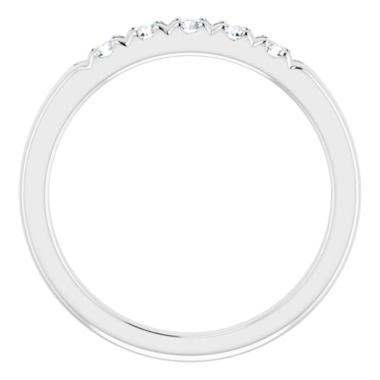 14K White 1/3 CTW Natural Diamond French-Set Anniversary Band