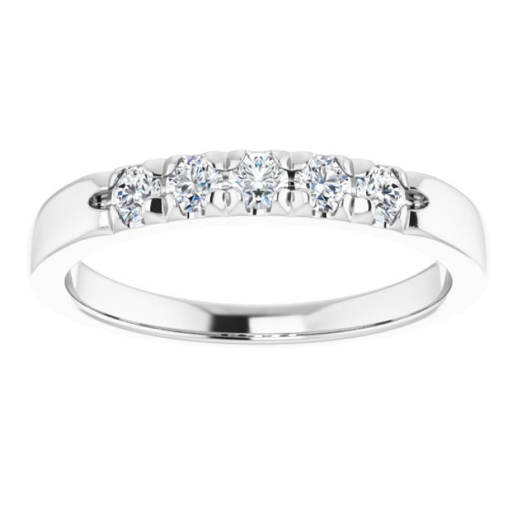 14K White 1/3 CTW Natural Diamond French-Set Anniversary Band