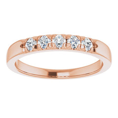 14K Rose 1/3 CTW Natural Diamond French-Set Anniversary Band