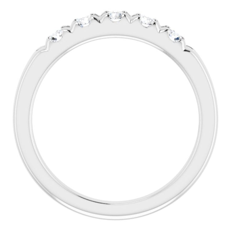 14K White 1/2 CTW Natural Diamond French-Set Anniversary Band