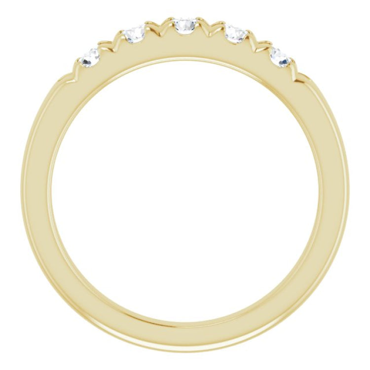 14K Yellow 1/2 CTW Natural Diamond French-Set Anniversary Band