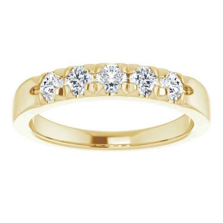 14K Yellow 1/2 CTW Natural Diamond French-Set Anniversary Band