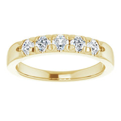 14K Yellow 1/2 CTW Natural Diamond French-Set Anniversary Band