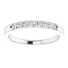 14K White 1/5 CTW Natural Diamond French-Set Anniversary Band