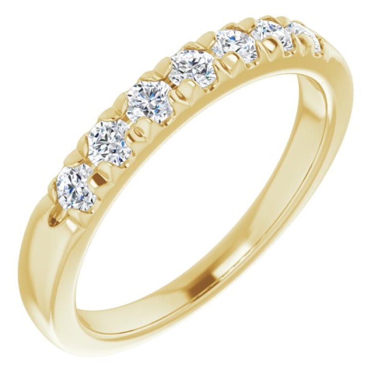 14K Yellow 3/8 CTW Natural Diamond French-Set Anniversary Band
