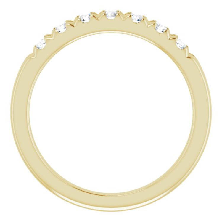 14K Yellow 3/8 CTW Natural Diamond French-Set Anniversary Band