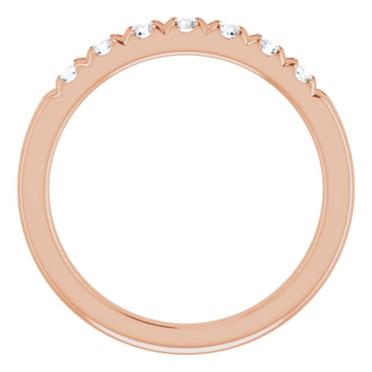 14K Rose 3/8 CTW Natural Diamond French-Set Anniversary Band