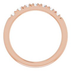 14K Rose 3/8 CTW Natural Diamond French-Set Anniversary Band