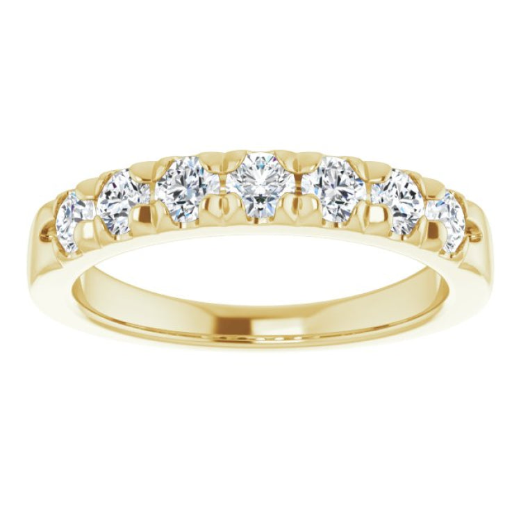 14K Yellow 3/4 CTW Natural Diamond French-Set Anniversary Band
