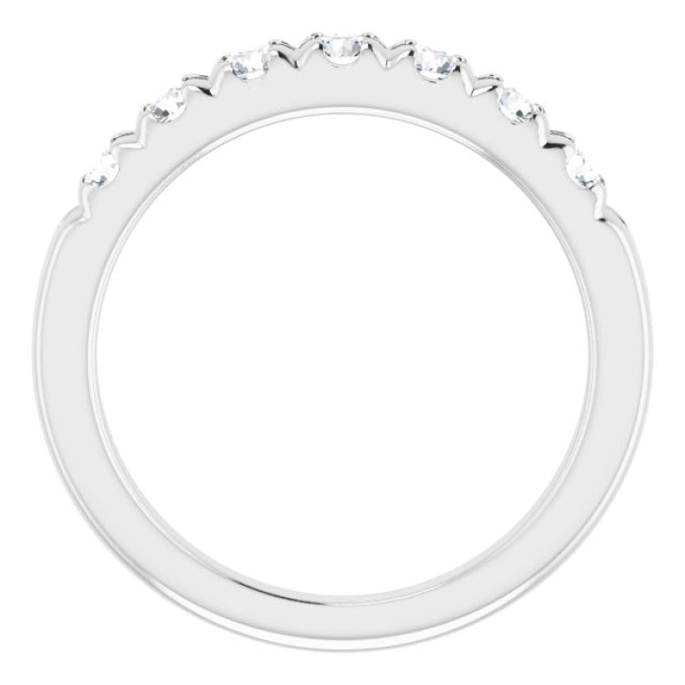 Platinum 3/4 CTW Natural Diamond French-Set Anniversary Band