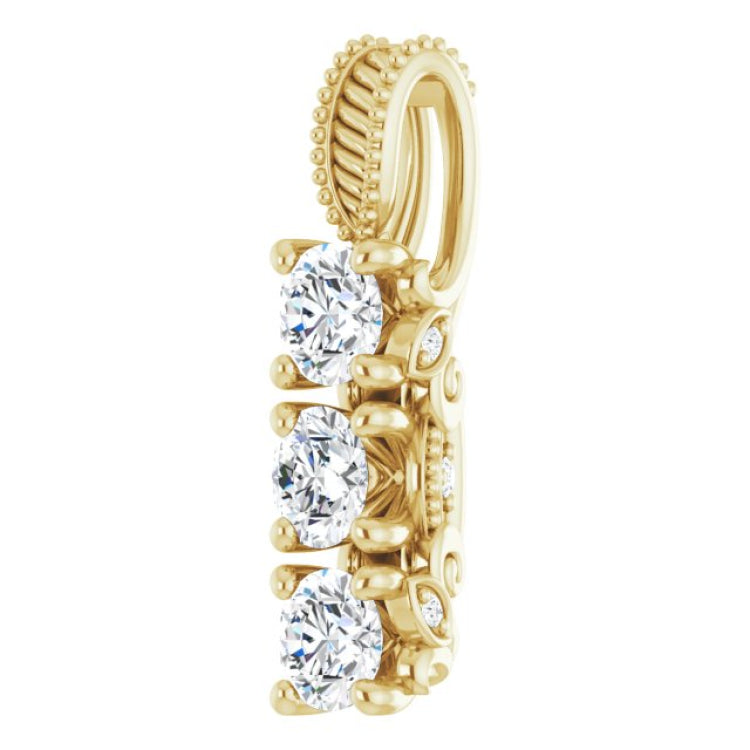 14K Yellow 5/8 CTW Natural Diamond Pendant